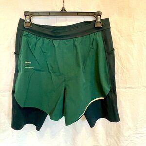 Lululemon Mens Senseknit Composite running short Green Jasper/Submarine Medium M